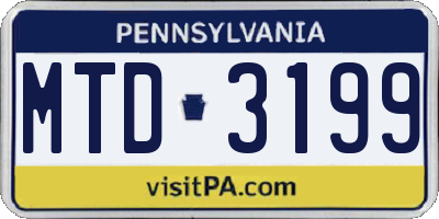 PA license plate MTD3199