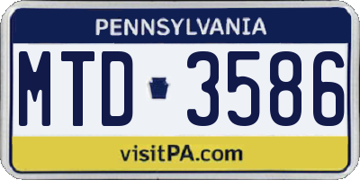 PA license plate MTD3586