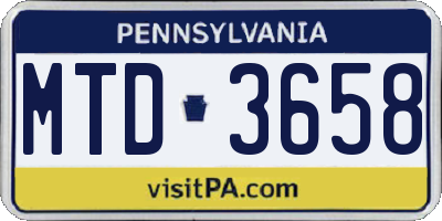 PA license plate MTD3658