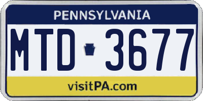 PA license plate MTD3677