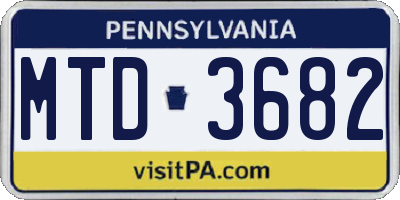 PA license plate MTD3682
