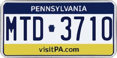 PA license plate MTD3710