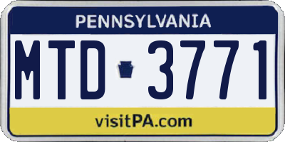 PA license plate MTD3771