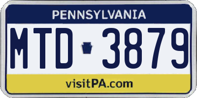PA license plate MTD3879