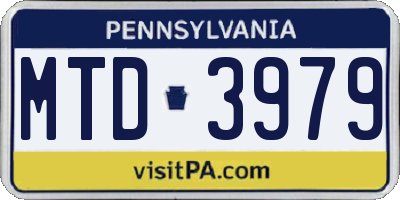 PA license plate MTD3979