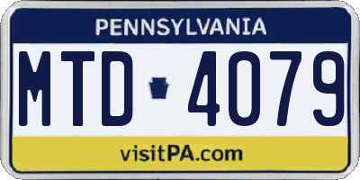 PA license plate MTD4079