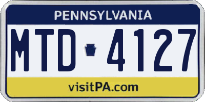 PA license plate MTD4127