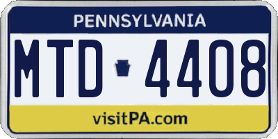 PA license plate MTD4408