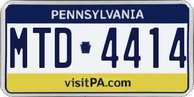PA license plate MTD4414