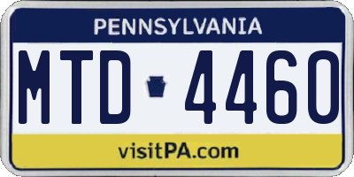 PA license plate MTD4460