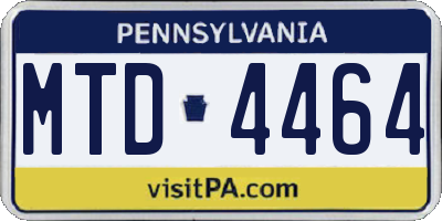 PA license plate MTD4464