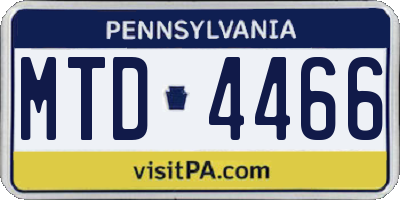 PA license plate MTD4466