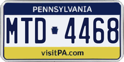 PA license plate MTD4468