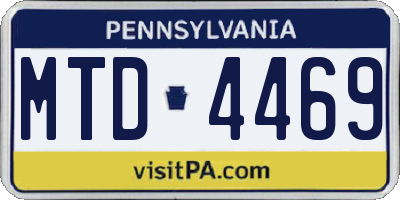 PA license plate MTD4469