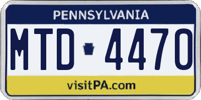 PA license plate MTD4470