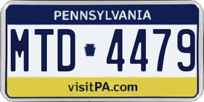 PA license plate MTD4479