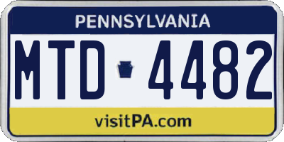 PA license plate MTD4482