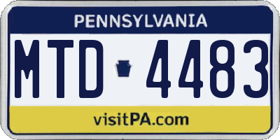 PA license plate MTD4483