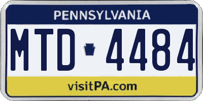PA license plate MTD4484