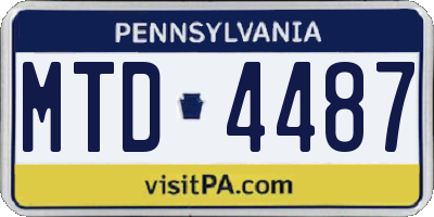 PA license plate MTD4487