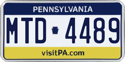 PA license plate MTD4489