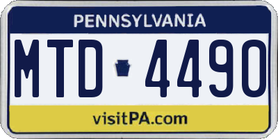 PA license plate MTD4490