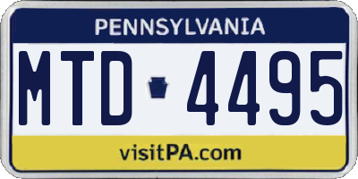 PA license plate MTD4495