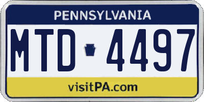 PA license plate MTD4497