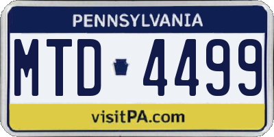 PA license plate MTD4499