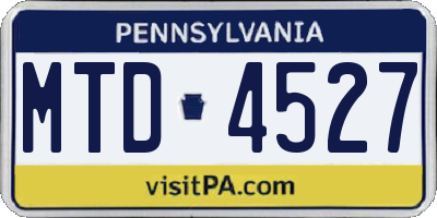 PA license plate MTD4527