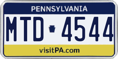 PA license plate MTD4544