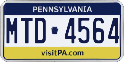 PA license plate MTD4564