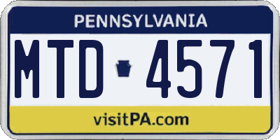 PA license plate MTD4571