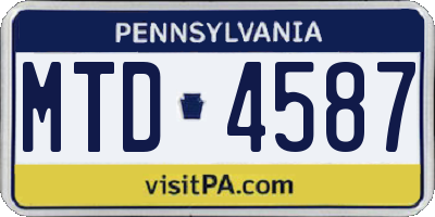 PA license plate MTD4587