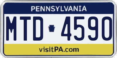 PA license plate MTD4590