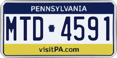 PA license plate MTD4591