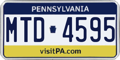 PA license plate MTD4595