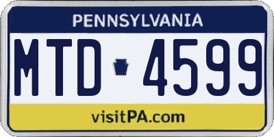 PA license plate MTD4599