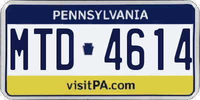 PA license plate MTD4614