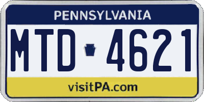 PA license plate MTD4621