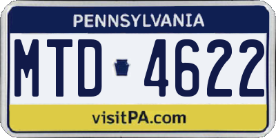 PA license plate MTD4622