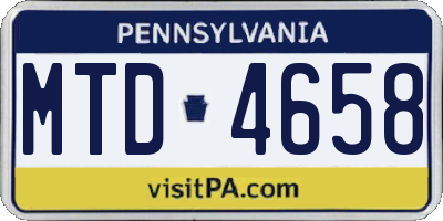 PA license plate MTD4658