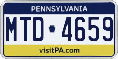PA license plate MTD4659