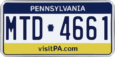 PA license plate MTD4661