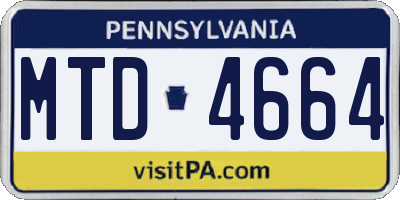 PA license plate MTD4664