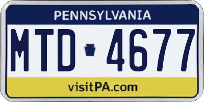 PA license plate MTD4677