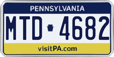 PA license plate MTD4682