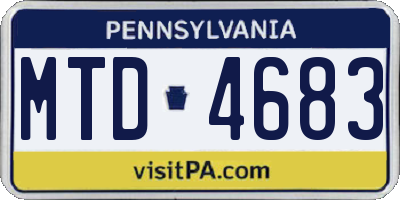 PA license plate MTD4683