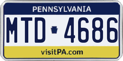 PA license plate MTD4686