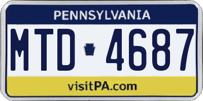 PA license plate MTD4687